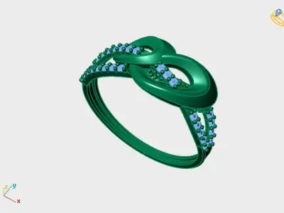 Women Ring Diamond Stone STL 3DM Lightweight Printable 3D print model buy