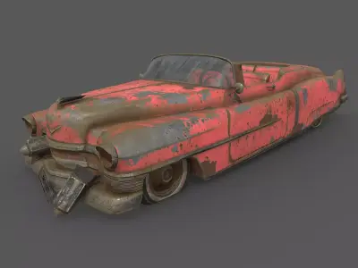 Abandoned Car - Cadillac Eldorado Low-poly 3D model