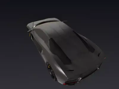 Matte Black Futuristic Concept Car 3D model