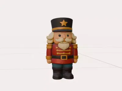 The Nutcracker Soldier Classic Wooden 3D Character for Games  Low-poly 3D model