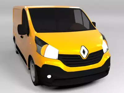 RENAULT TRAFFIC 2015 LOWPOLY Low-poly 3D model