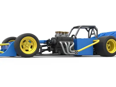Supermodified front engine race car Scale 1 to 25 3D print model