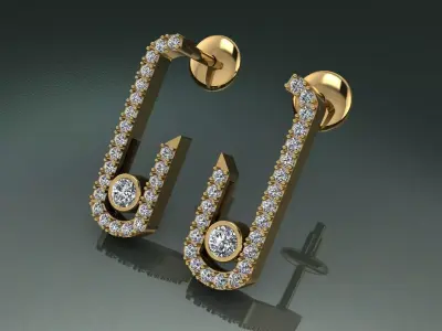 Earring MESSIKA with stones 3D print model 3D print model