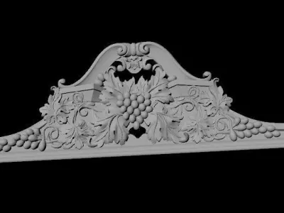 Central decor ornament for furniture 3D model 1034