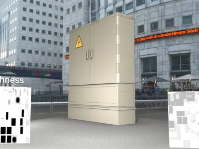 Electrical Distribution Cabinet 13 Low-poly 3D model