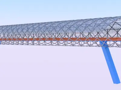 Covered pedestrian bridge 3D model