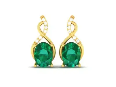 Delicate Fine Oval Diamond Earring 3D print model