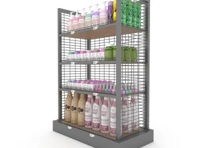 cosmetic product market stand 04 Low-poly 3D model