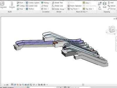 6 Escalator models Revit 2015 3D model