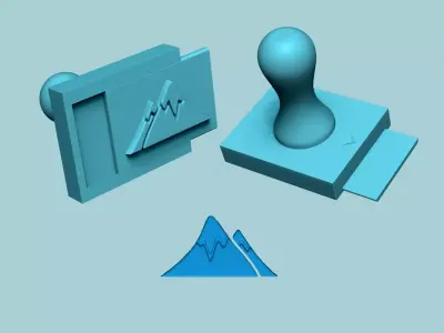 Stamp 40 - Ice Mountain - Fondant Decoration Maker Toy 3D print model