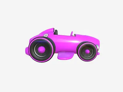 Cartoon Kart B05 Pink - Vehicle Racing Design Low-poly 3D model