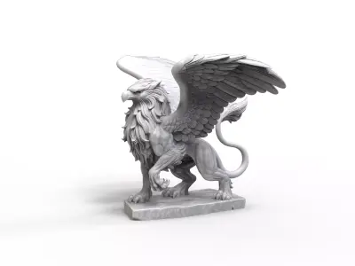 High-Detail Griffin Statue - Mythical Creature Sculpture 3D print model
