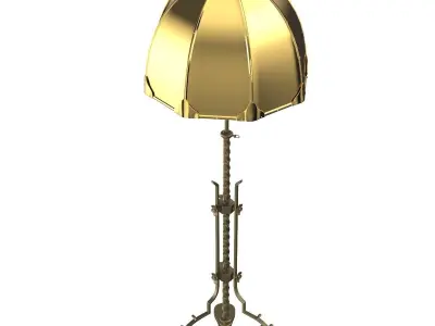 Early 1900s Solid Brass Floor Lamp 3D model