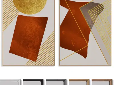Abstract Painting Frame set 3D model 4