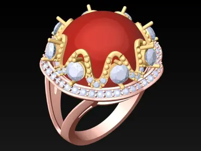 Stone Ring - Womens Rings - GN222 3D print model