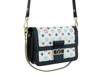 Louis Vuitton Dauphine Bag Black White Monogram 3D model