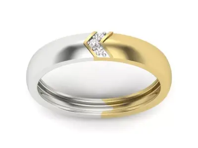 ring 3dm Render details two tone diamond 3D print model