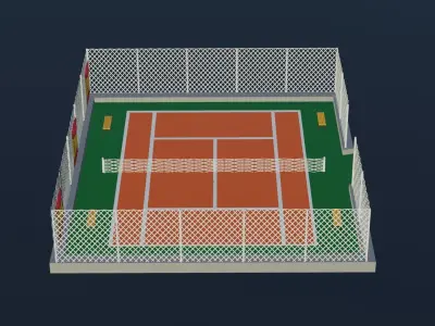 Tennis Court - Spain Low-poly 3D model