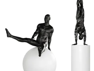 Dynamic Gymnast Sculpture 3D model