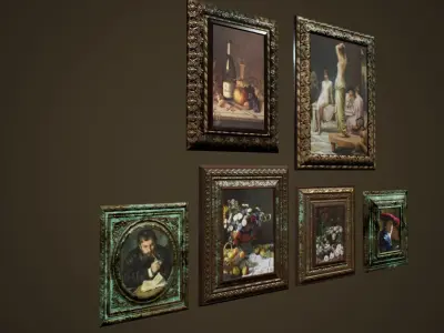 Antique Frames - PBR Game Ready Low-poly 3D model