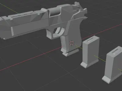 Golden Desert Eagle - LOW POLY - Game Engine Ready Low-poly 3D model