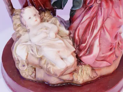 Jesus birth witch Mary and Joseph Holy Family statue high-poly 3D model