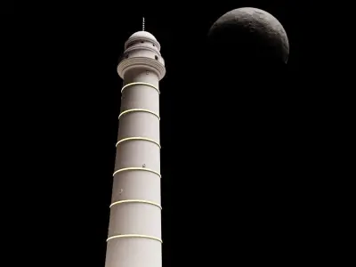 Dharahara lighthouse in mountains 3D model