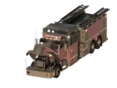 DETAILED FIRETRUCK WITH EQUIPMENT 3D model