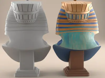 Pharaonic Egyptian Queen Bust - Unique Desk Decor STL 3D print model