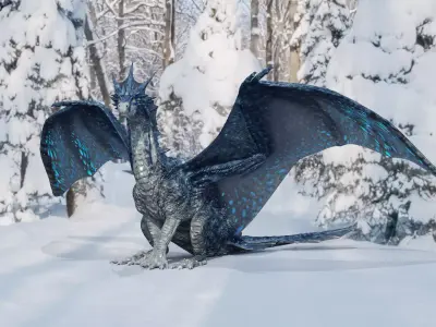 Pythian Dragon Ragdoll Setup Pack Low-poly 3D model