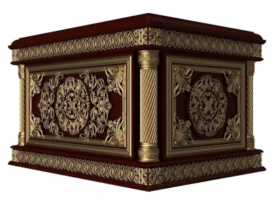 Chest 04 Red Low-poly 3D model