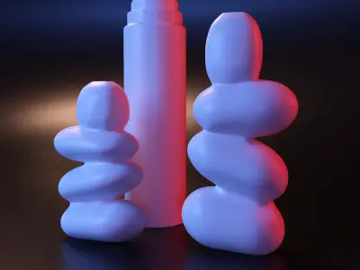 Vase ocean stone set 3D print model