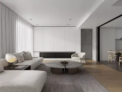 Modern living room dining room interior scenes 546 3D model