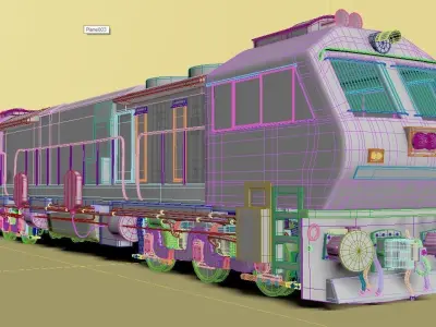 INDIAN TRAIN LOCOMOTIVE DIESEL ENGINE 3D MODEL  3D model
