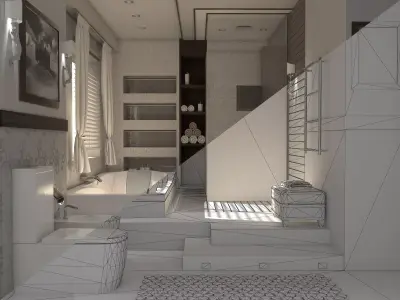 Bathroom 01 VR-ready Low-poly 3D model