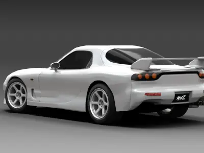 Mazda RX7 FD Turbo 1995 Low-poly 3D model