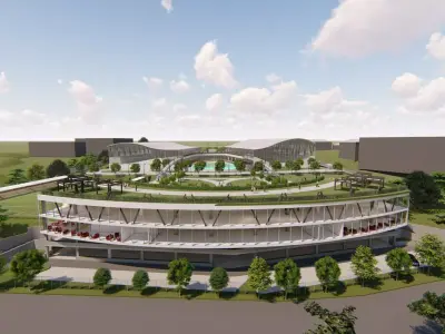 Sports Complex with Basketball Courts - Swimming Pool and More 3D model