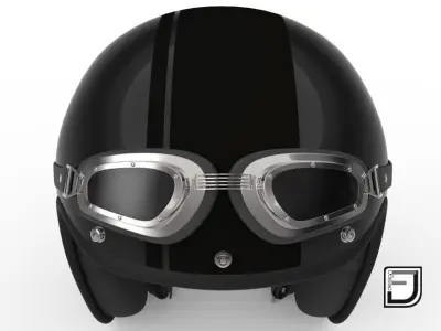 Black R Helmet H09 3D model