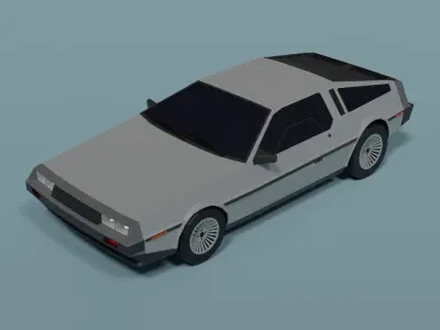 DeLorean DMC-12 Low-poly 3D model