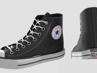 3D converse sneakers - low poly shoes 3D model