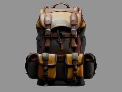 Stylized Backpack BP16 Low-poly 3D model