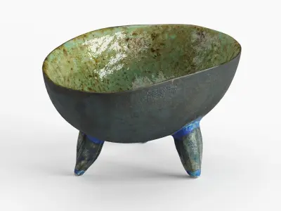 Handmade Ceramic Bowl - Egg shape 3D model