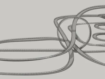 Acrobatic track Low-poly 3D model