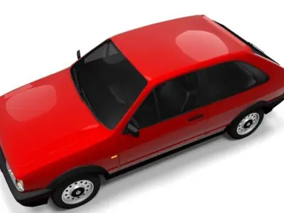 VW POLO FACELIFT 1990 Low-poly 3D model