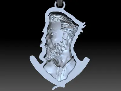 Barbershop  scissor Pendant  jewelry gold necklace Silver 3D print model