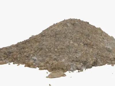 Yellow Pile of construction soil 3D model