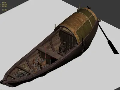 Game Traffic - small fishing boat 1 3D model