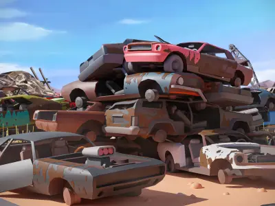 Junkyard Low-poly 3D model