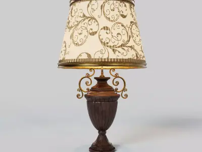 Vintage Table Lamp - Classic Baroque Style 3D model