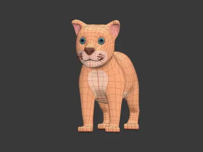 Cartoon Dog Low-poly 3D model